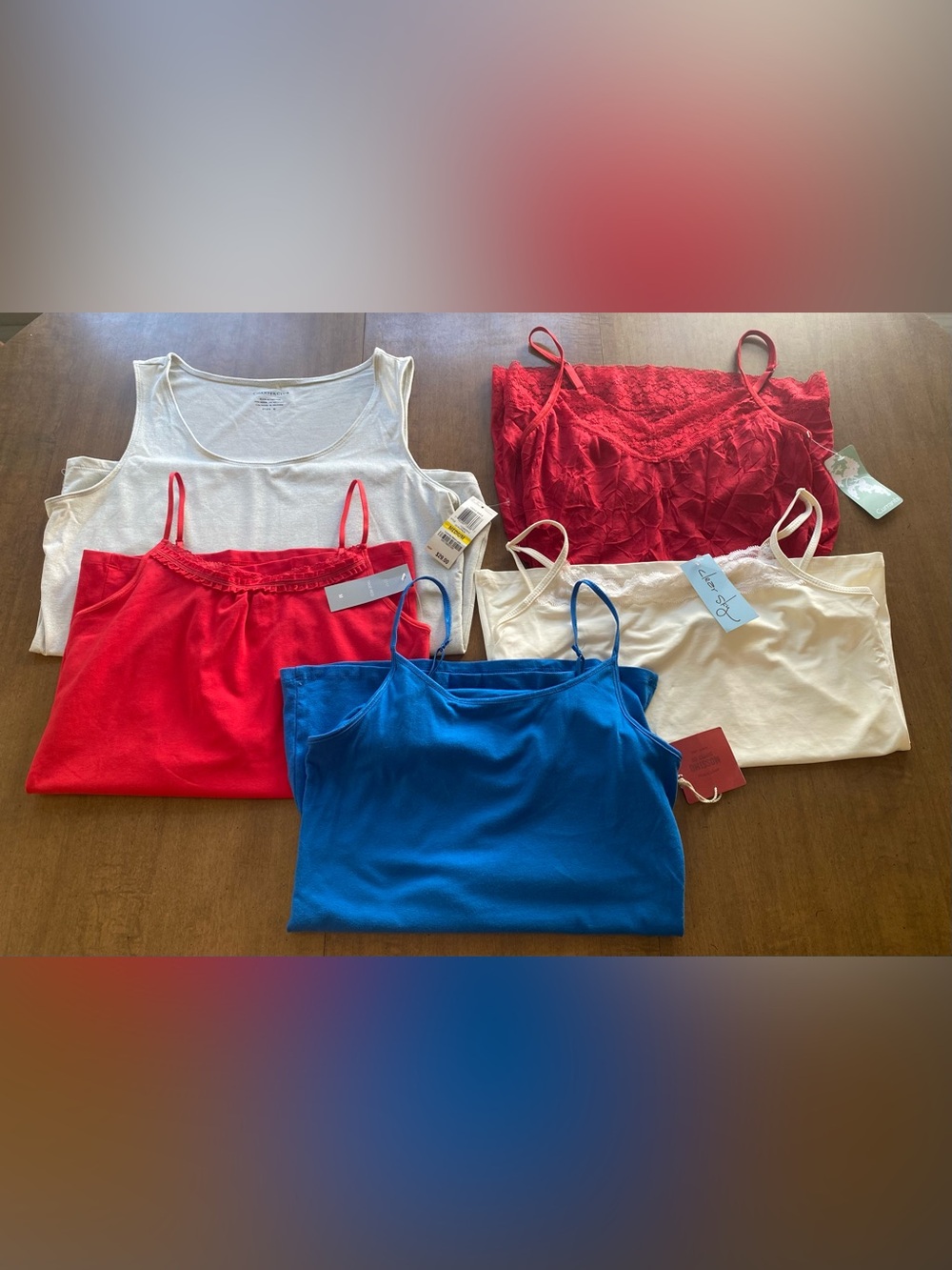 New with tags tank top lot! All size Medium. Charter Club, Currants, Clear Sky +